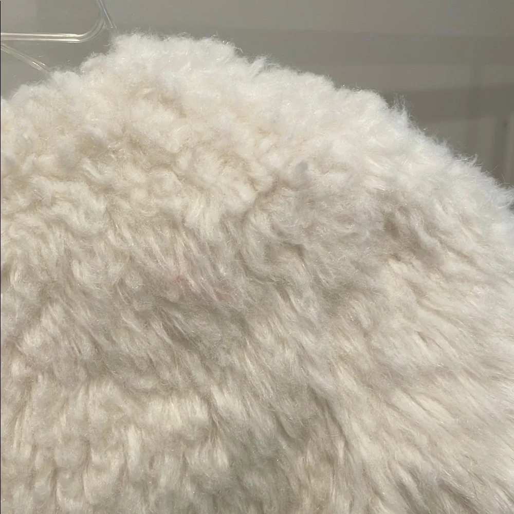 Gymboree Cream Faux Fur Jacket Elegant Open Front Design